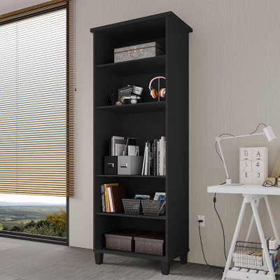 Estante Multiuso Organizador Library Home Office Em Mdp 30mm - Preto