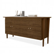 Aparador Buffet Moretta Para Sala De Estar 1,80m 4 Portas Em Mdf 15mm Luapa - Malbec