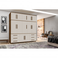 Guarda Roupa Casal Vintage Com Sapateira Lisboa Malbec Off White