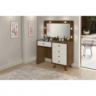 Penteadeira Camarim Com Led E Espelho Luna Malbec Off White(100)