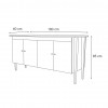 Balcão Buffet Moretta Para Sala De Estar 1,80m 4 Portas Em Mdf 15mm Luapa - Malbec/Off White - 3