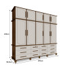 Guarda Roupa Berlim 5 Portas 12 Gavetas Malbec Off White