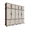 Guarda Roupa Berlim 5 Portas 12 Gavetas Malbec Off White