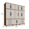 Roupeiro Londres 5 Portas 6 Gavetas Com Sapateira Malbec Off White