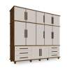 Roupeiro Londres 5 Portas 6 Gavetas Com Sapateira Malbec Off White
