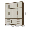 Guarda Roupa Londres 4 Portas Luapa - Malbec/ Off White - 4