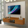 Painel Para Tv 75 Polegadas Carvalho Off White Conquest Luapa - Carvalho/Off White - 1