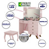 Penteadeira Camarim Com Banqueta Espelho E Luzes Led Luna Rose - 2